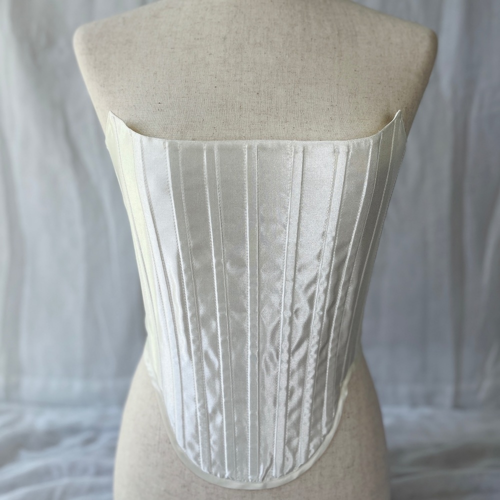 Handmade Ivory Silk Dupioni Corset Top - Bridal Wedding Corset